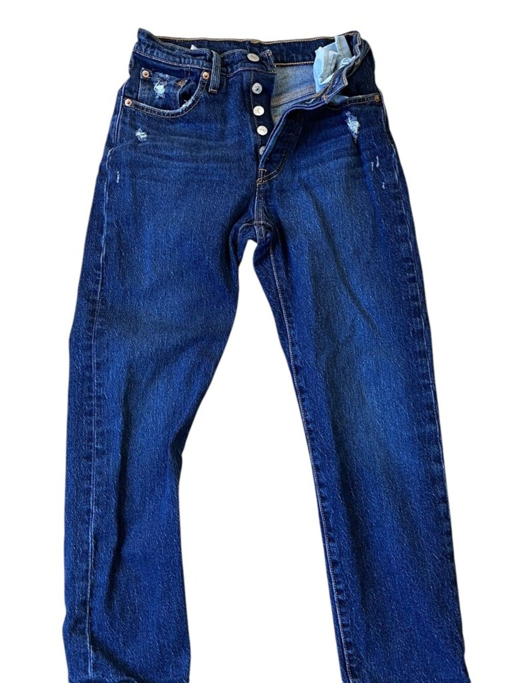Levi's Mom Jeans Womens 25 x 26 Button Fly Solid Tapered Classic Boho Minimalist